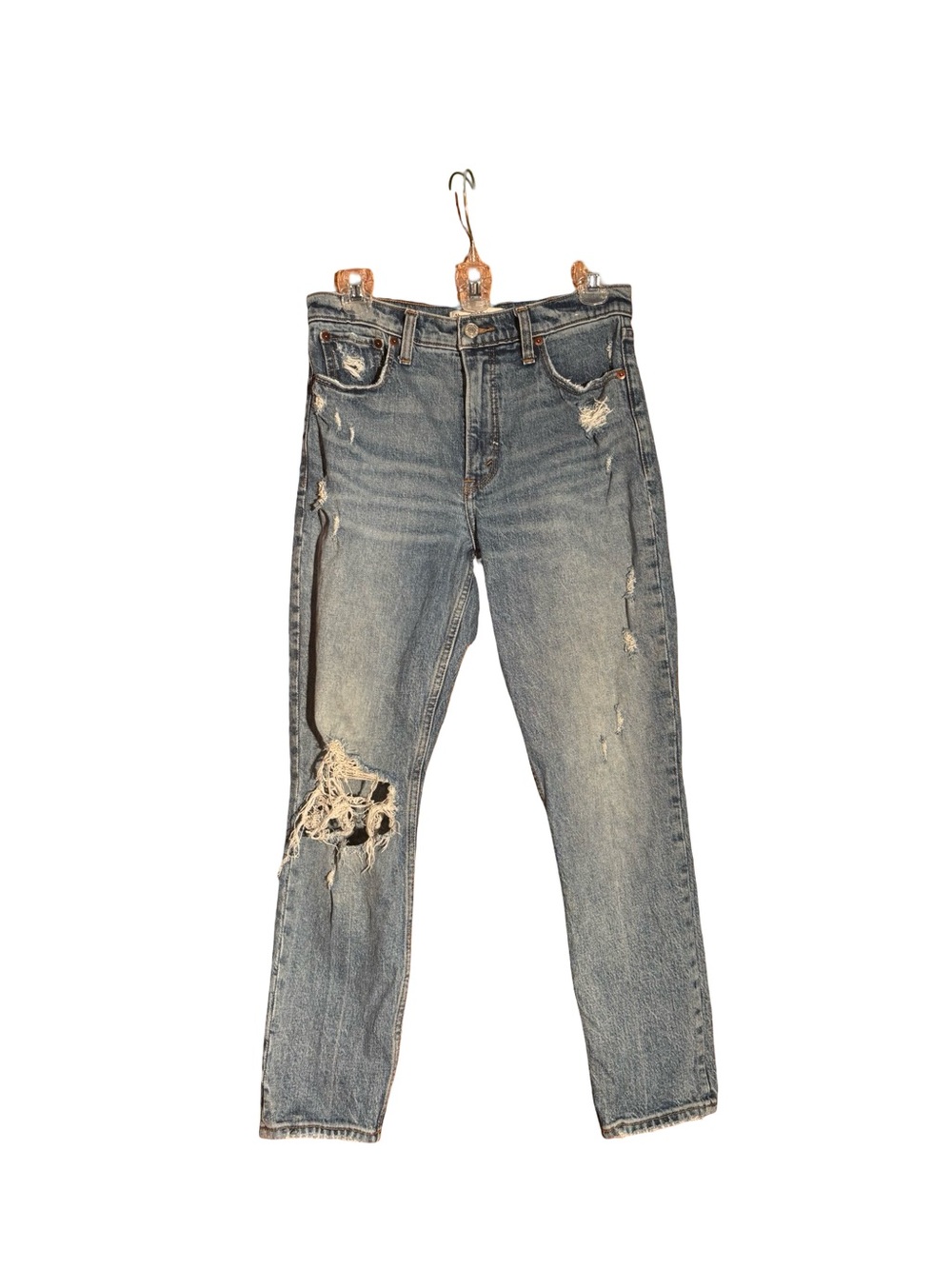 Abercrombie Distressed The Skinny High Rise Jeans - Size 6 short